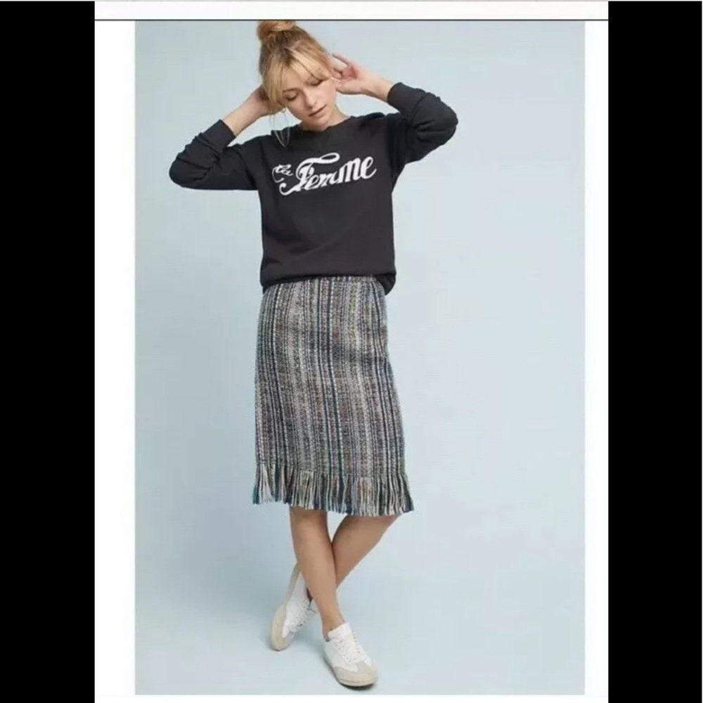 New sz 14 Anthropologie multicolor tweed skirt